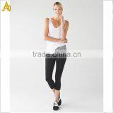 Wholesale Sportwear Suit , White Tank Top and Black Yoga Pants thumbnail-3