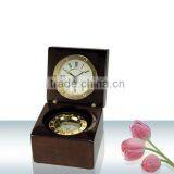 Pearl Wooden Table Clock PC165 With Wooden Case and Compass
