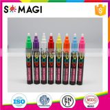8 Pack Fluorescent colors pen ink Anti-wipe Marker with Reversible 6mm Tip for Glass, Window & LED Art Menu Writing Board