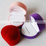 Velvet Cute Heart Shape Ring Box Wholesale Jewelry Packaging Box thumbnail-3