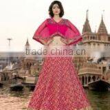Concinnonous Hot Pink Jacquard Lehenga Choli/Online Shopping for Indian Lengha Choli thumbnail-6