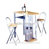 Folding Chairs Side Table Set Metal Dining Set