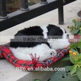 toys on a pillow fake fur dog breathing petzzz