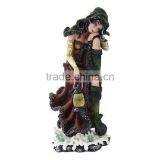 Personalized Handmade Painted Decorative Witch With Lantern Figurine thumbnail-1