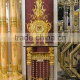 Antique Copper 24K Gold Plated Peacock Floor Lamp Clock, Peacock Hanging Floor Clock thumbnail-2