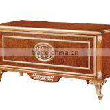 Luxury Executive Office Desk/Reading Table, Exquisite Carved Wood 3 Door Bookcase, Graceful Home Office Furniture thumbnail-2