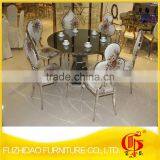 Modern Poker Dining Chair With Flower Fabric thumbnail-1