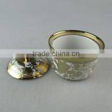 Ceramic Gold Decal Ceramic Condiment Set With Iron Stand thumbnail-4