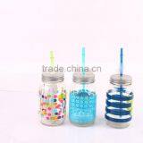 Round Hot-sell Glass Mason Jar With Lid and Straw thumbnail-1