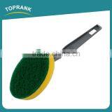 Toprank Wholesale Strong Decontaminating Kitchen Cleaning Sponge Scourer Round Green Scouring Pad Sponge With Handle thumbnail-3