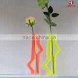 Hot Sale Wholesale Acrylic Clear Green and Black Tall Glass Vases thumbnail-2