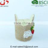 Nice Design With Jute Cover and Felt Strawberry Non Woven Fabric Basket for Flowers thumbnail-1