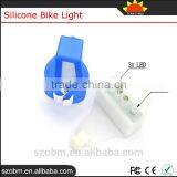 Super Bright 3 Led White Blue Lights Front Rear Silicone Bike Light Bicycle Tail Light thumbnail-4