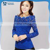 2015 Latest Long Sleeve Full Lace Slim Fit Elegant t Shirt for Women thumbnail-1
