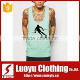 Blue Tank Tops Cotton Spandex Tank Top Fitness Tops for Gym thumbnail-1