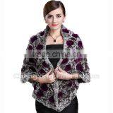 CX-B-69B Floral Rex Rabbit Fur Wedding Dress Shawl All Types Of Shawls thumbnail-4