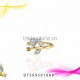 14kt Gold Plated, White Zircon Stud Designer Ring thumbnail-1