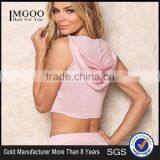 MGOO 2017 New Style Blush Lounge Basic Crop Tops Sleeveless Running Sets Tracksuits Jersey 95% Cotton 5% Spandex thumbnail-1