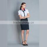 China Fatory Designs V Neck Dress Fashion Airline Stewardess Uniform thumbnail-1