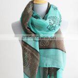 Aqua Blue Star Skull Scarf Taupe Skull Scarf With Aqua Blue Star thumbnail-3