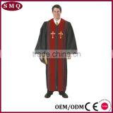 Red Crosses and Red Cording Church Pulpit Robe thumbnail-1