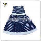 Latest Designs Girls Evening Dress With Blue Dot Printing thumbnail-1