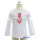 Christmas Boys Red White Chevron Tie Long Sleeves Tee 1-7Y thumbnail-1