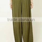 2017 China Spring Hot Selling Brand Quality Womens Wide Leg Crepe Chino Pants thumbnail-4