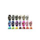 Diamond Quartz Xmas Japan Quartz Movement Geneva Silicone Wrist Watch 1.5 Inches Case thumbnail-1