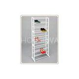 Home Floor Standing Ten Layer Metal Shoe Racks / Economic Shoe Shelf with Plastic