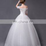 Off-shoulder Lace Wedding Dress A Line Slim Floor Length Bridal Gown thumbnail-5