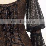Steampunk Blouse With Jabot Laced See-through Bust Detail and Open Back thumbnail-4