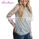 NO MOQ Gray Long Sleeves Velvet New Design Oversized Hoddie Sweatshirt thumbnail-1