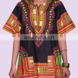 Indian African Shirt Dashiki Print Hippie Top Blouse Tribal Onesize Woman Man Indian thumbnail-2