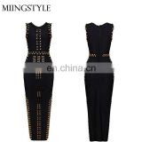 woman bodycon round neck maxi party dresses , latest designs sexy bandage women's evening dress for wholesale