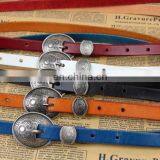 Anti Silver Color Buckle Colorful Italy Genuine Leather Trendy and Retro Dressing Lady Belts thumbnail-1