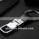 Chrome Plated Plus Leather Designer Keychain thumbnail-3
