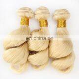Brazilian Blond 613 Human Hair Bundles With Closure Cuticle Aligned Hair thumbnail-5