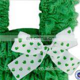 European Stylish Green Shamrock Party Dresses Children Frock Design Maxi Dresses Wholesale Smocked Little Princess Girls Dresses thumbnail-3