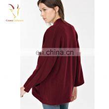 Plus Size No Button Cashmere Cardigan Sweater With Tie for Women thumbnail-3