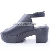 Wholesale Platform Woman Slingback Chunky Heel Buckle Sandals New Design thumbnail-4