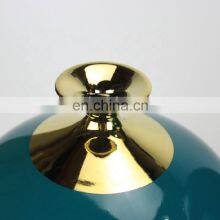 Porcelain Gold And Silver Border Big Belly Small Neck And Small Mouth Dark Green Ceramic Vase Porcelain Vase thumbnail-4
