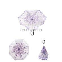 Creative Transparent Reversible Rain Umbrella With Logo Prints thumbnail-3