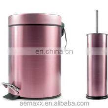 Luxury 3L 5L 12L Fingerprint Proof Stainless Steel Rose Gold Color Coded Foot Pedal Slow Closed Dustbin thumbnail-1