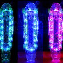 LED Light up Deck and Wheels 22 Inch Plastic Mini Cruiser Skateboard thumbnail-2