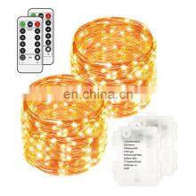 Outdoor Waterproof IP44 3*AA Battery Operated 10m 8 Functions Copper Wire Led String Lights Fairy String Lights Led Decoration