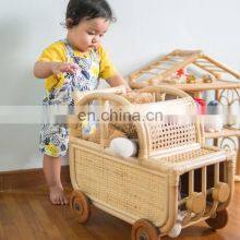 Hot Sale Rattan Toys Storage Wicker Car Sustainable Natural Children Toy Kid's Doll Toy Vietnam Manufacturer thumbnail-2