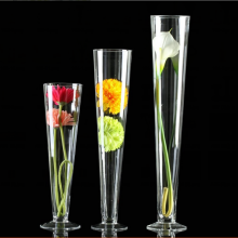 Transparent Trumpet Glass Vase For Wedding Centerpiece Table Decoration thumbnail-2