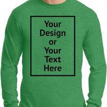Personalized Tee Custom Long Sleeve Shirts for Men Design Your Own Image Text Photo Front/Back Print