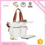 Stylish Stripe Cotton Canvas Nappy Baby Diaper Bag thumbnail-1